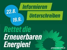 Aufruf - Rettet die Erneuerbaren Energien